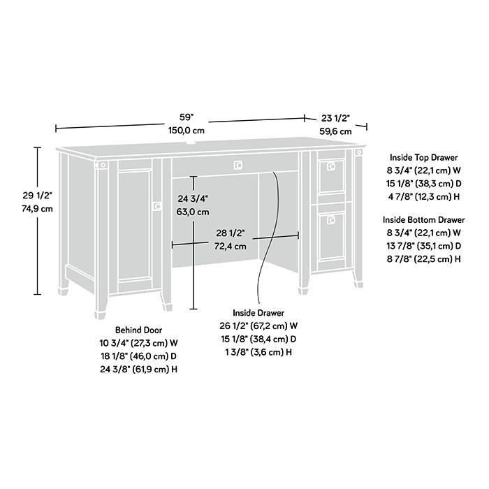 Sauder Carson Forge Computer Desk - Washington Cherry