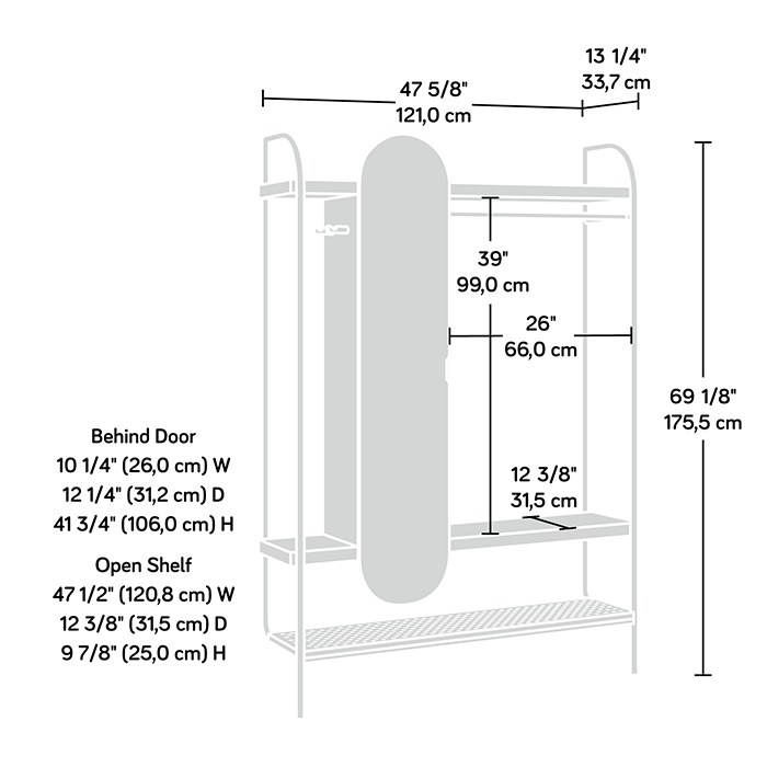 Sauder Hanging Wardrobe - Black