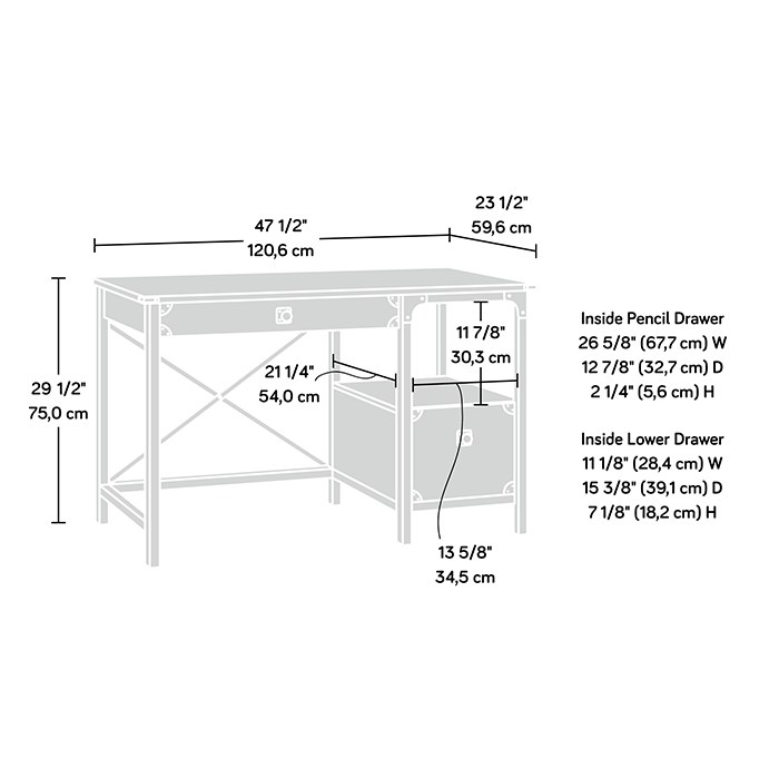 Sauder Desk - Carbon Oak