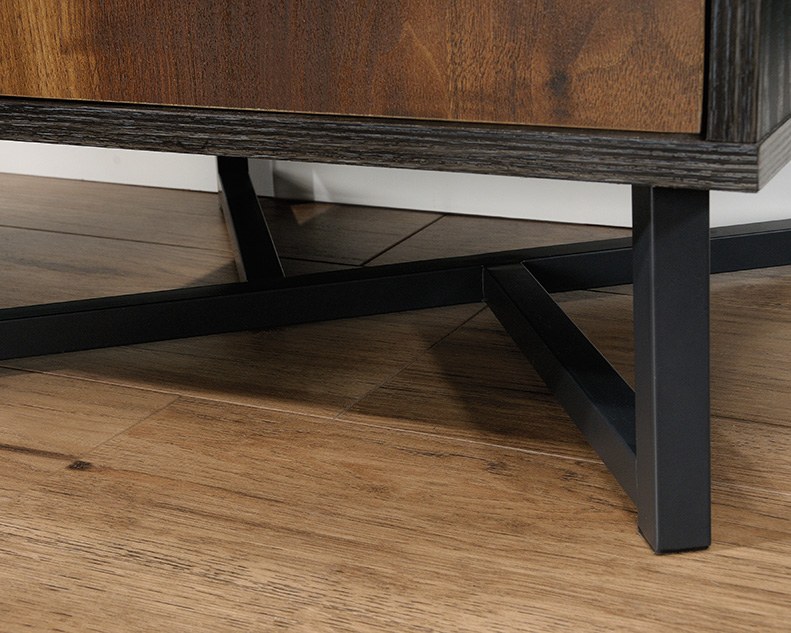 Sauder Industrial 3-Shelf Bookcase with Door - Brew Oak