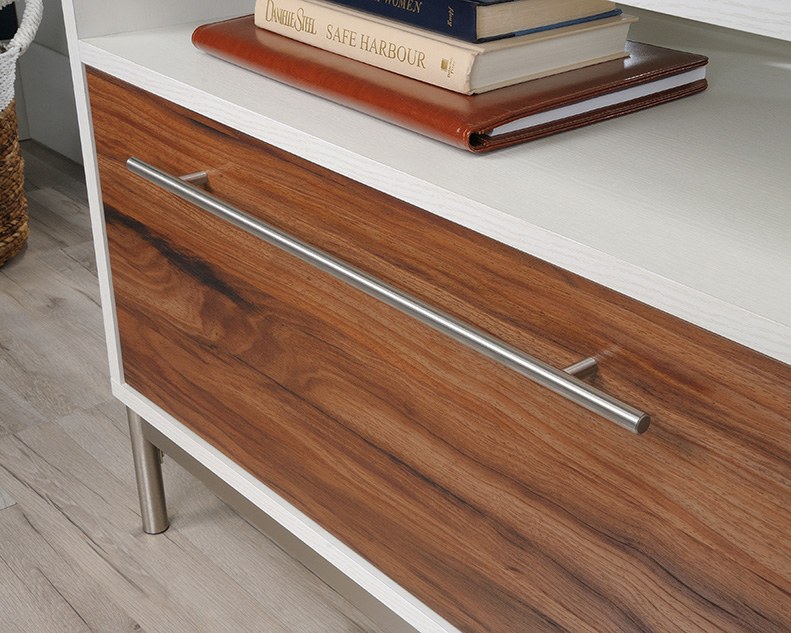 Sauder Lateral Office File Cabinet with Open Storage - Blaze Acacia