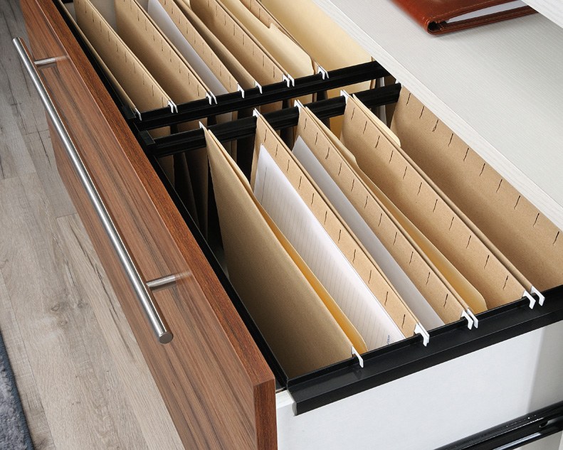 Sauder Lateral Office File Cabinet with Open Storage - Blaze Acacia
