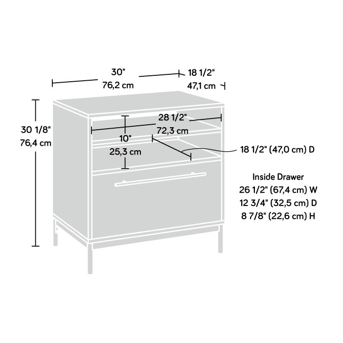 Sauder Lateral Office File Cabinet with Open Storage - Blaze Acacia