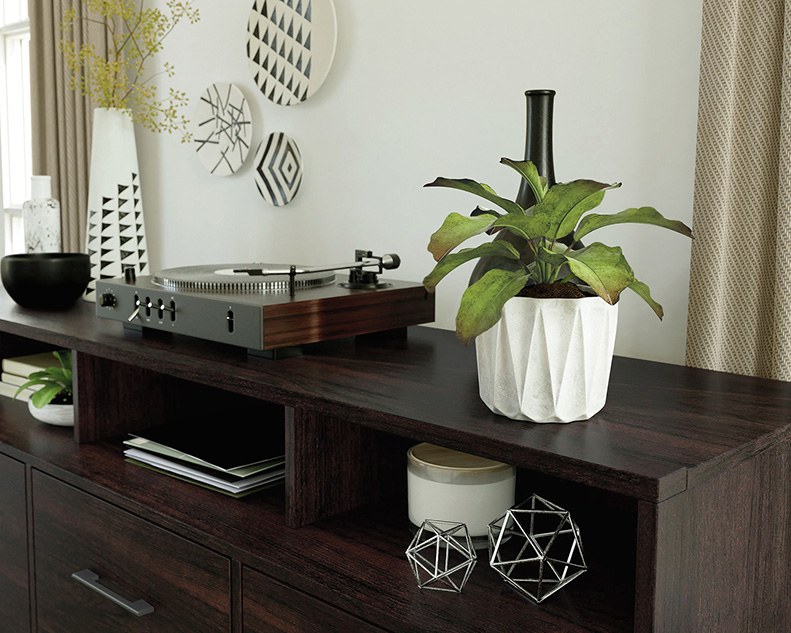 Sauder Beginnings Credenza - Cinnamon Cherry