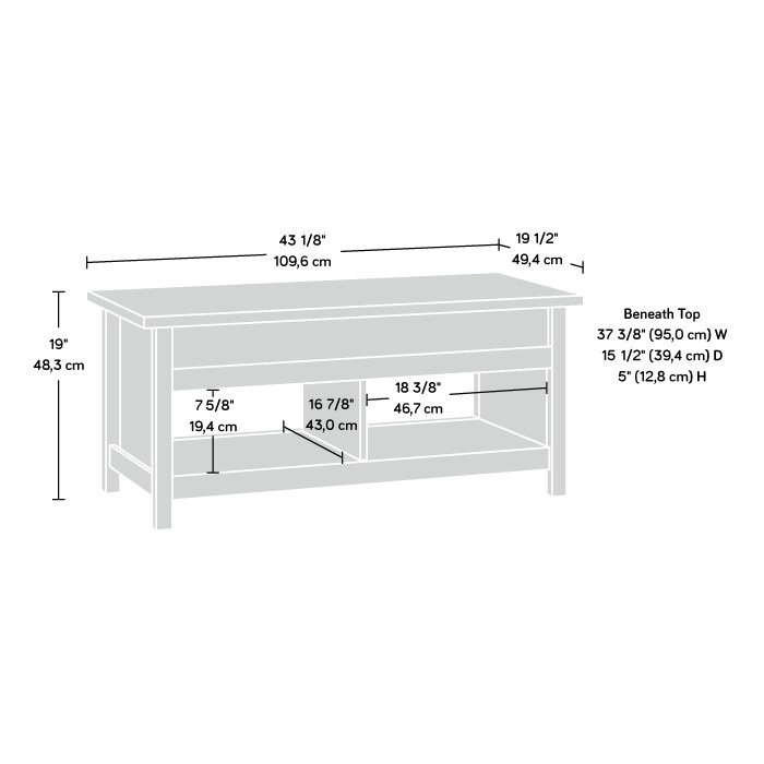 Sauder Cannery Bridge Lift-top Coffee Table - Coffee Oak