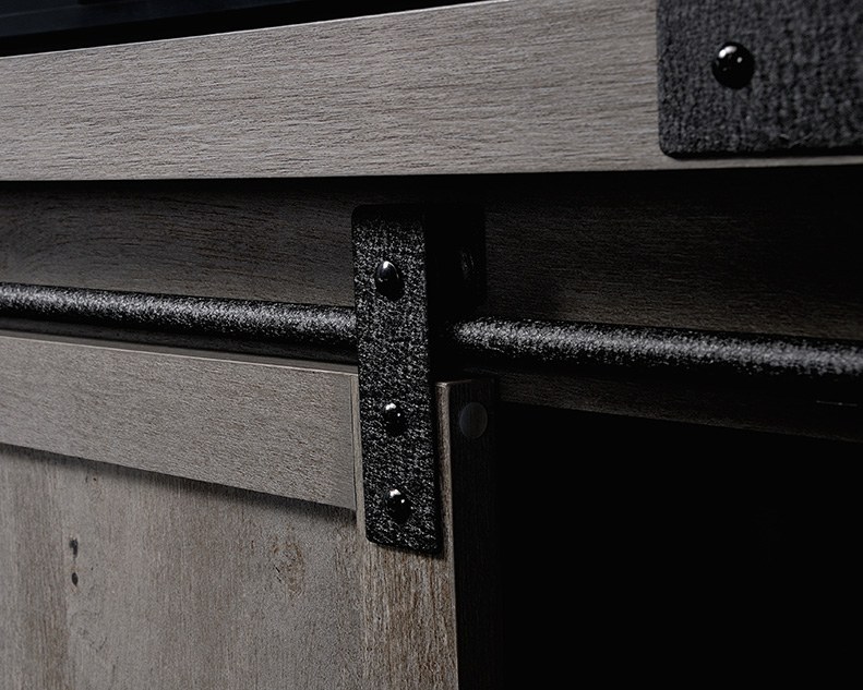 Sauder TV Credenza with Sliding Doors - Mystic Oak