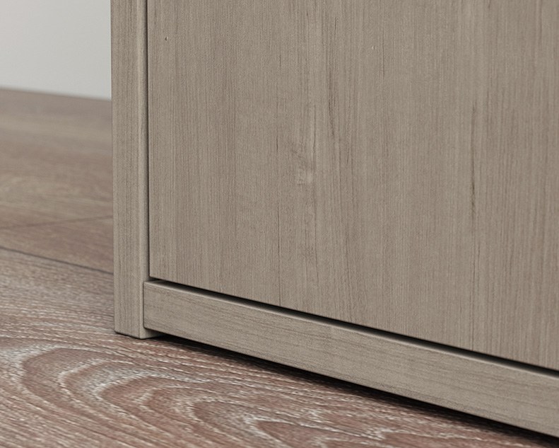 Sauder Beginnings Desk with Hutch and Drawer - Silver Sycamore