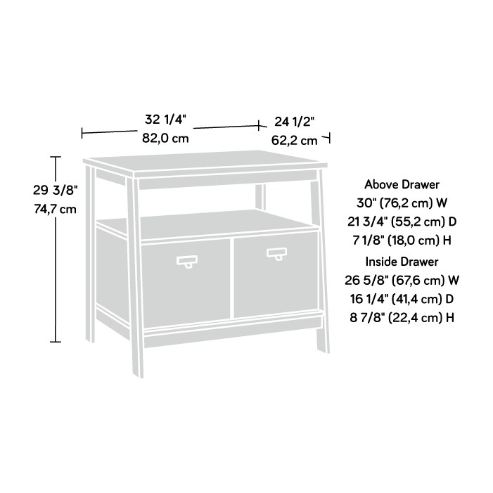 Sauder Trestle 1-Drawer Lateral Filing Cabinet - Mystic Oak