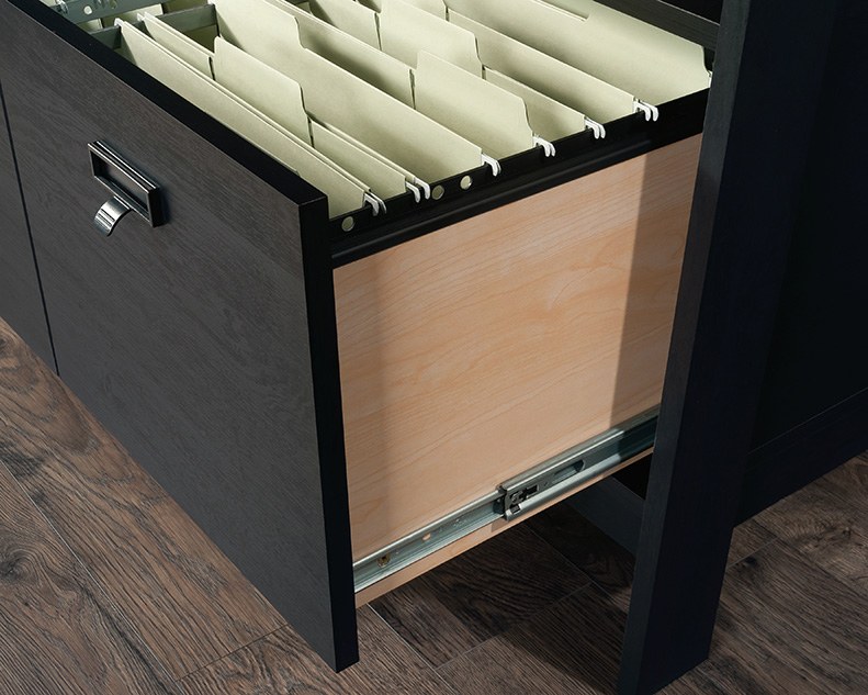Sauder Trestle 1-Drawer Lateral Filing Cabinet - Raven Oak