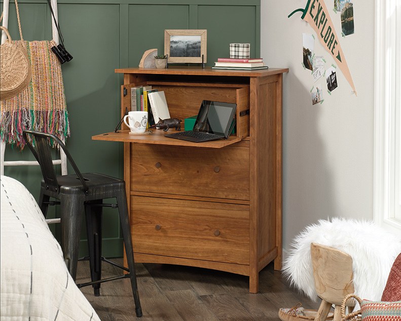 Sauder Drop Front Secretary Desk - Prairie Cherry