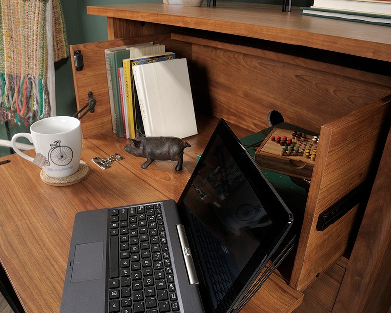 Sauder Drop Front Secretary Desk - Prairie Cherry