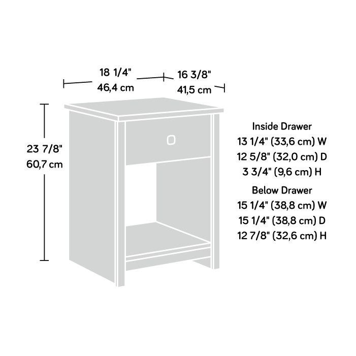Sauder River Ranch Night Stand with Drawer - Grand Walnut