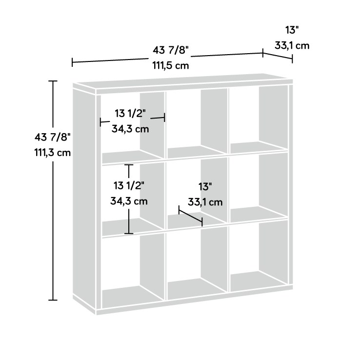 Sauder Select 9-Cube Organizer Storage Bookcase - Mystic Oak