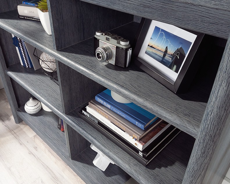 Sauder Cubby Storage Bookcase - Denim Oak