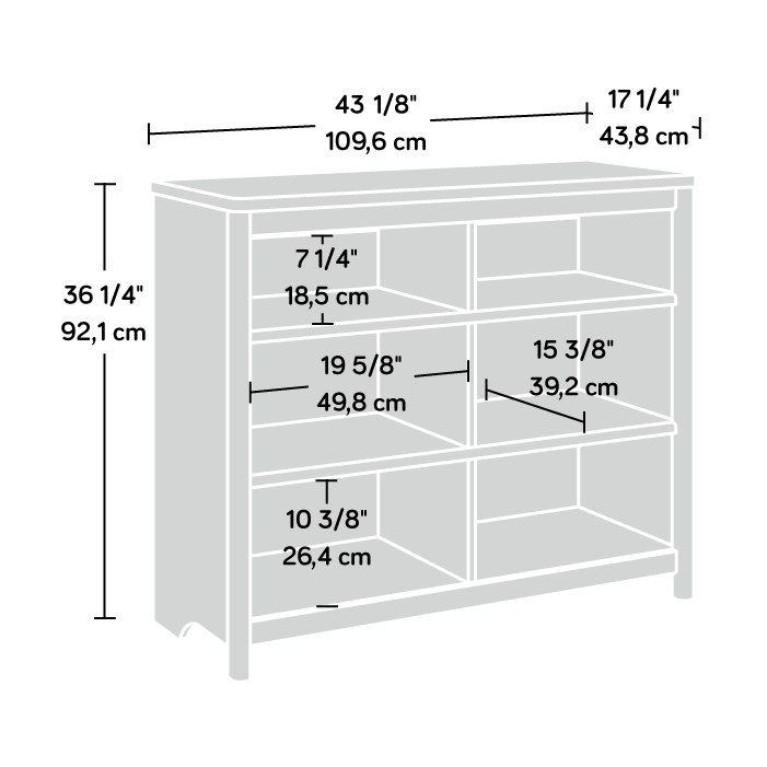 Sauder Cubby Storage Bookcase - Denim Oak