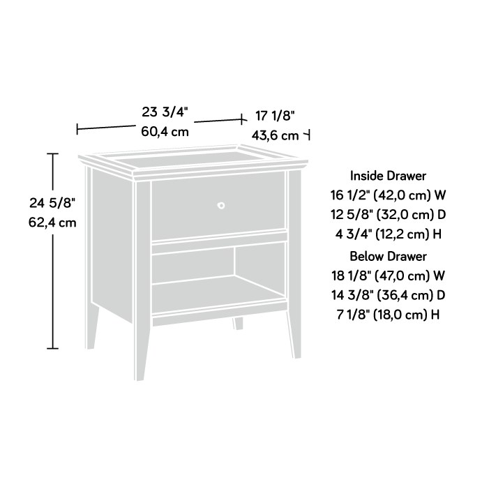 Sauder 1-Drawer Night Stand - Glacier Oak