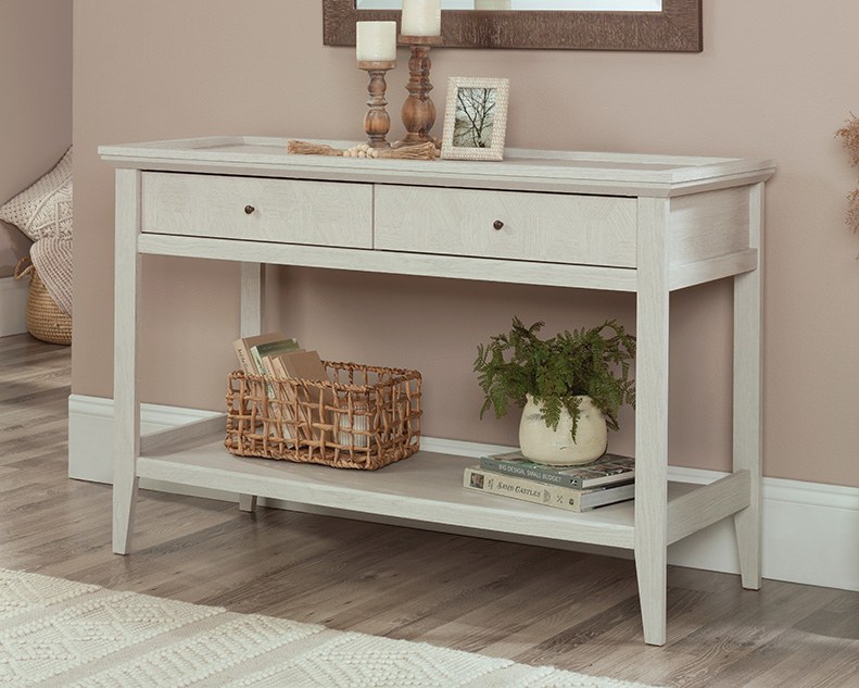 Sauder Console Table with Storage - Glacier Oak