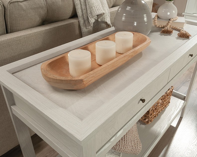 Sauder Console Table with Storage - Glacier Oak