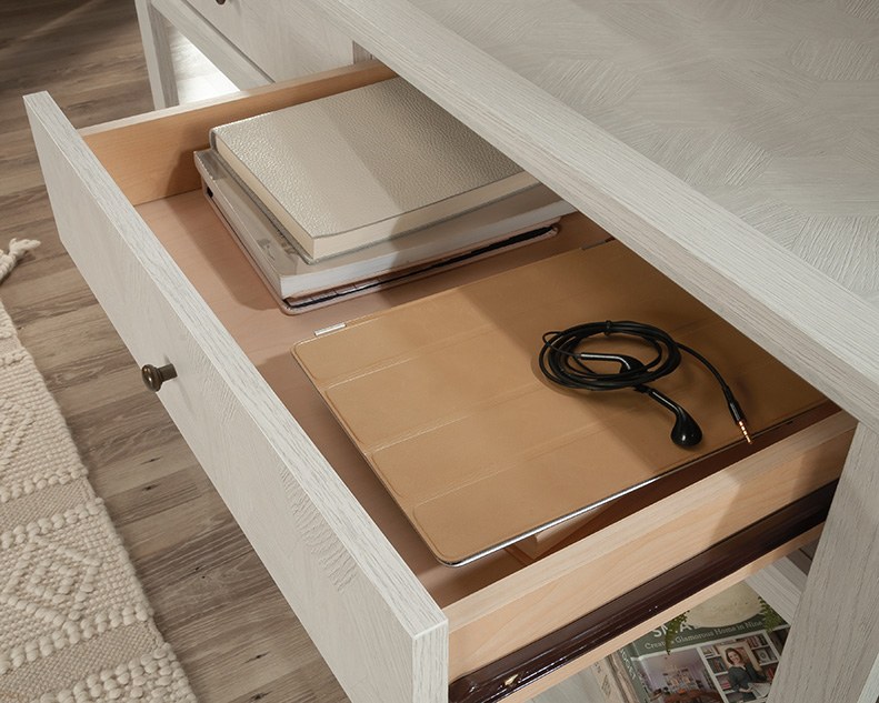 Sauder Console Table with Storage - Glacier Oak
