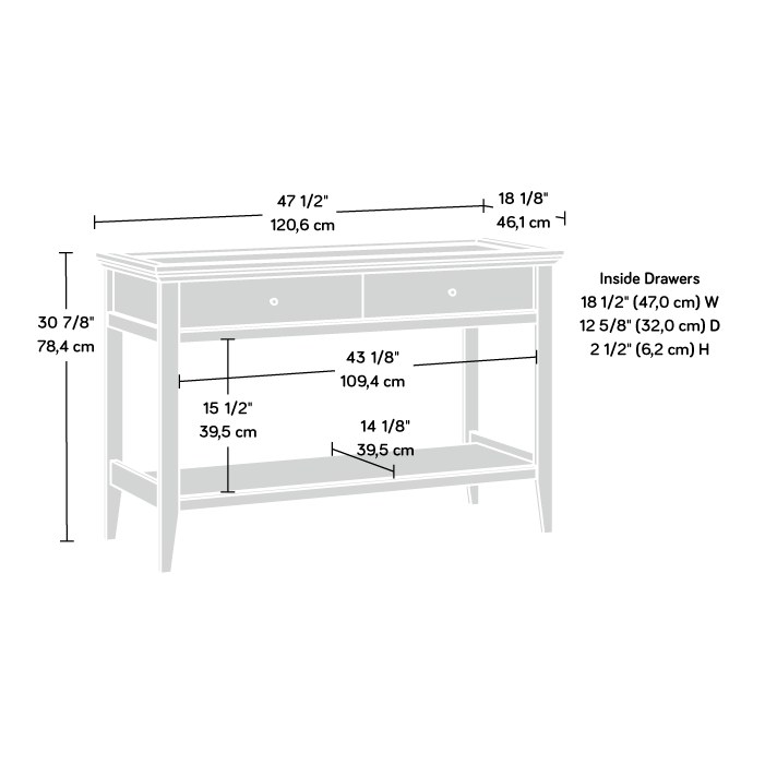 Sauder Console Table with Storage - Glacier Oak