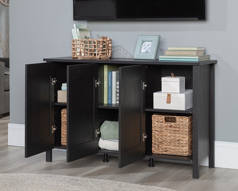 Sauder Select 3-Door Storage Cabinet - Raven Oak