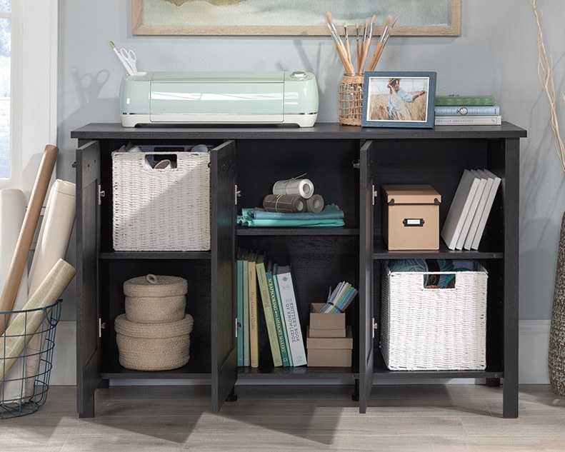 Sauder Select 3-Door Storage Cabinet - Raven Oak