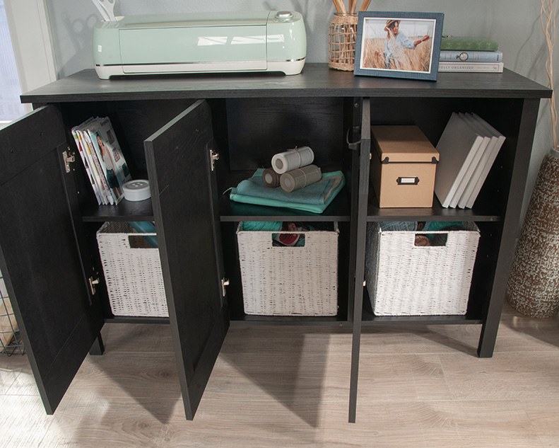 Sauder Select 3-Door Storage Cabinet - Raven Oak