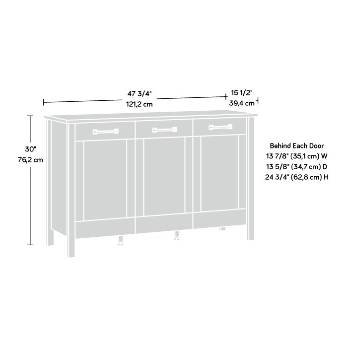 Sauder Select 3-Door Storage Cabinet - Raven Oak
