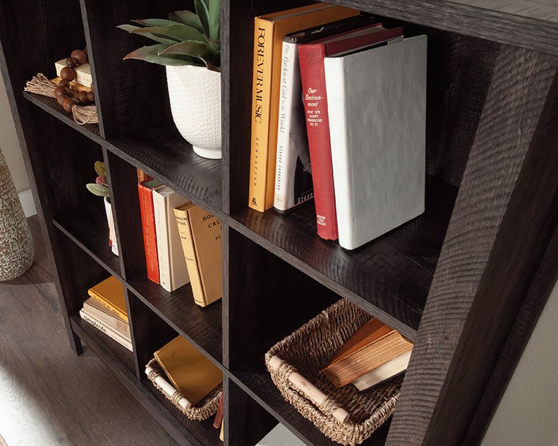 Sauder Select Cubby Storage Bookcase - Blade Walnut