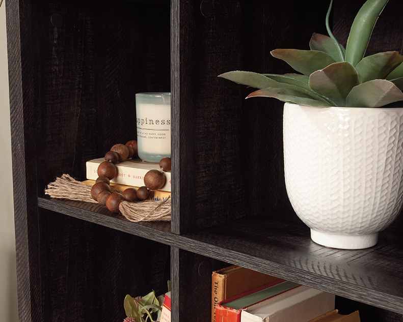 Sauder Select Cubby Storage Bookcase - Blade Walnut