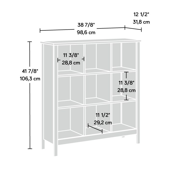 Sauder Select Cubby Storage Bookcase - Blade Walnut