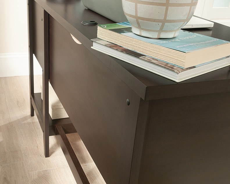 Sauder Single Pedestal Desk - Cinnamon Cherry