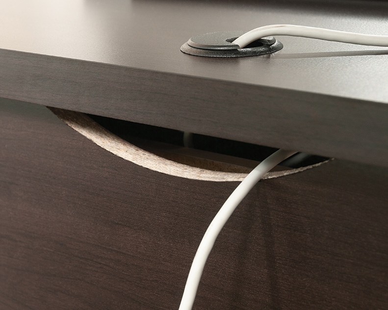 Sauder Single Pedestal Desk - Cinnamon Cherry