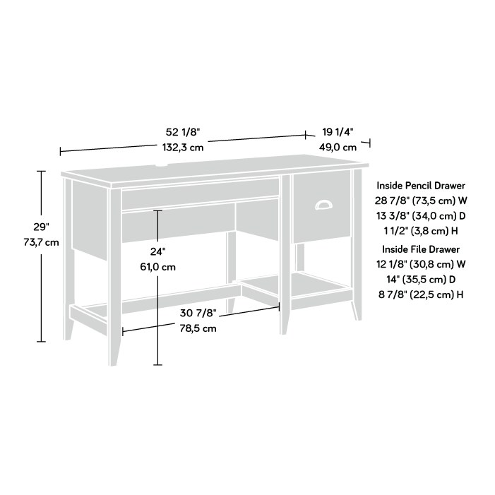 Sauder Single Pedestal Desk - Cinnamon Cherry