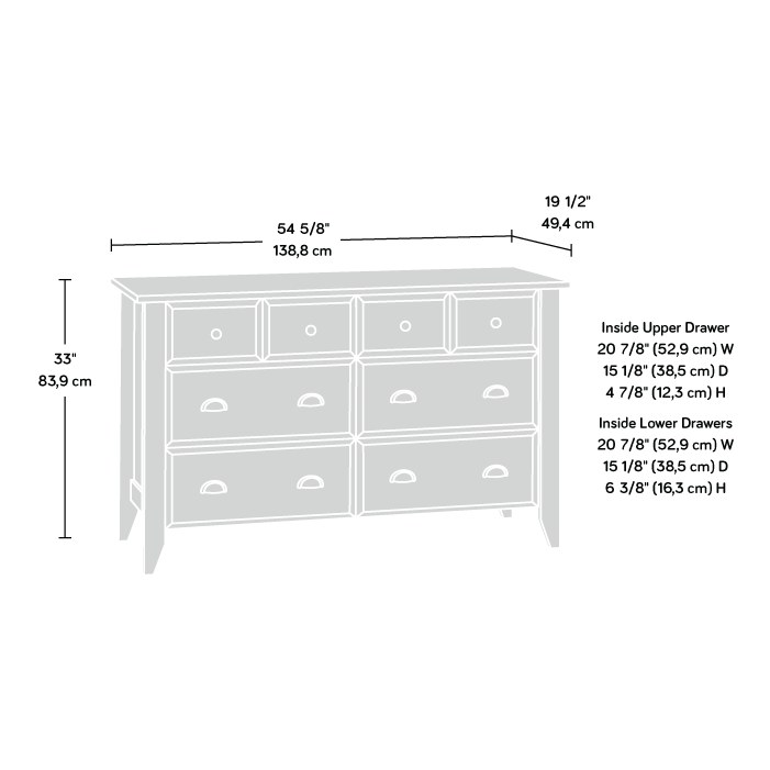 Sauder Shoal Creek Dresser - Oiled Oak