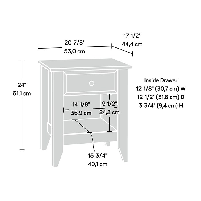 Sauder Shoal Creek Night Stand - Soft White