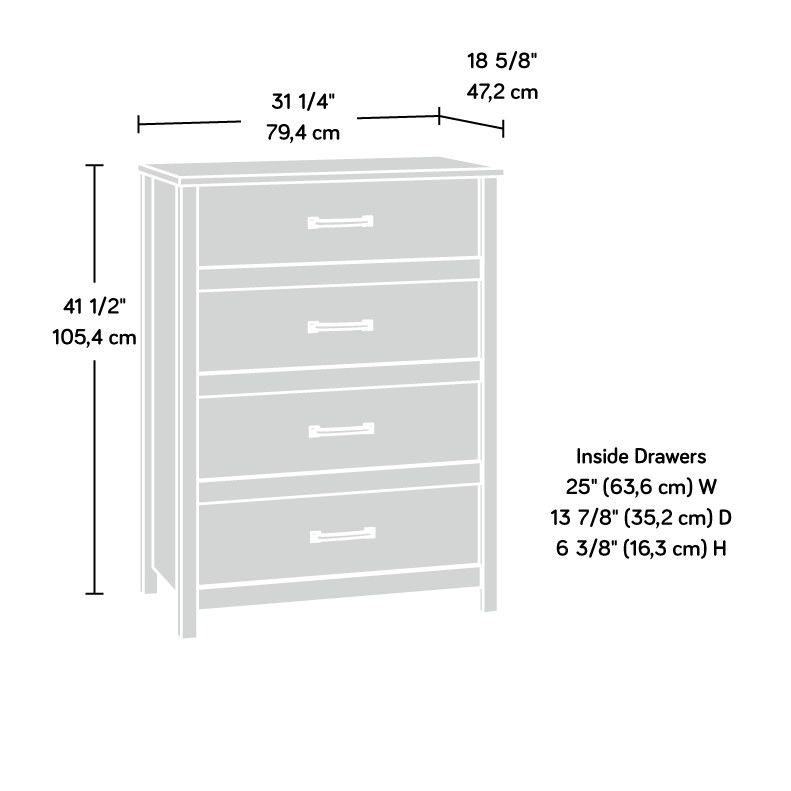 Sauder Cannery Bridge 4-Drawer Chest - Sindoori Mango