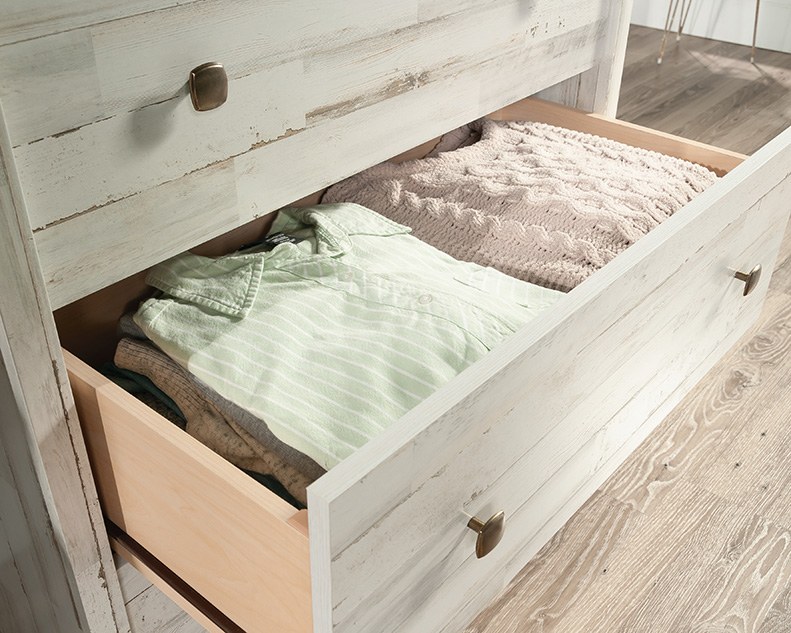 Sauder River Ranch 4-Drawer Dresser Chest - White Plank