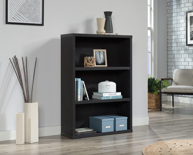 Sauder Select 3-Shelf Display Bookcase - Raven Oak