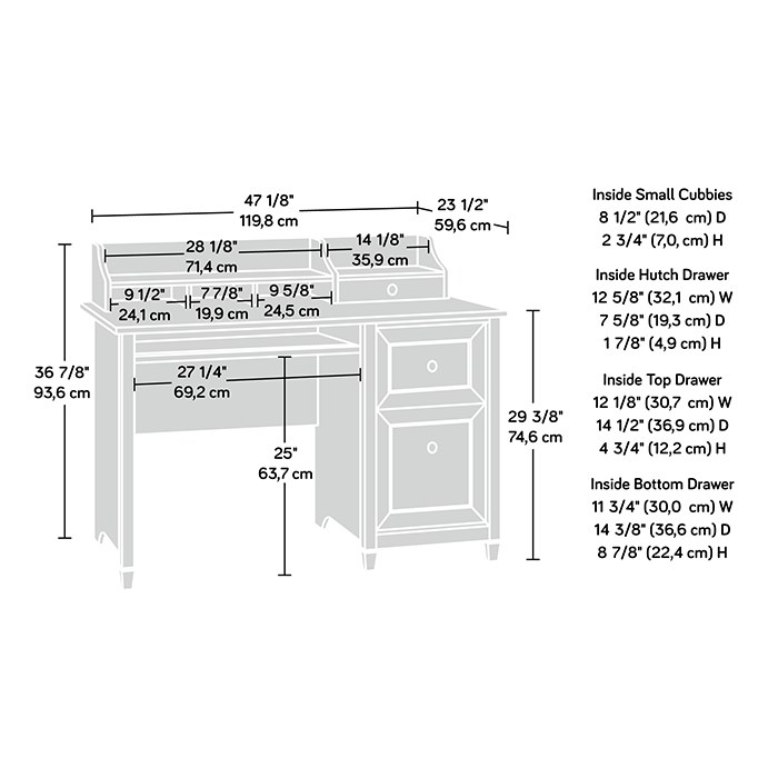 Sauder Edge Water Computer Desk - Estate Black
