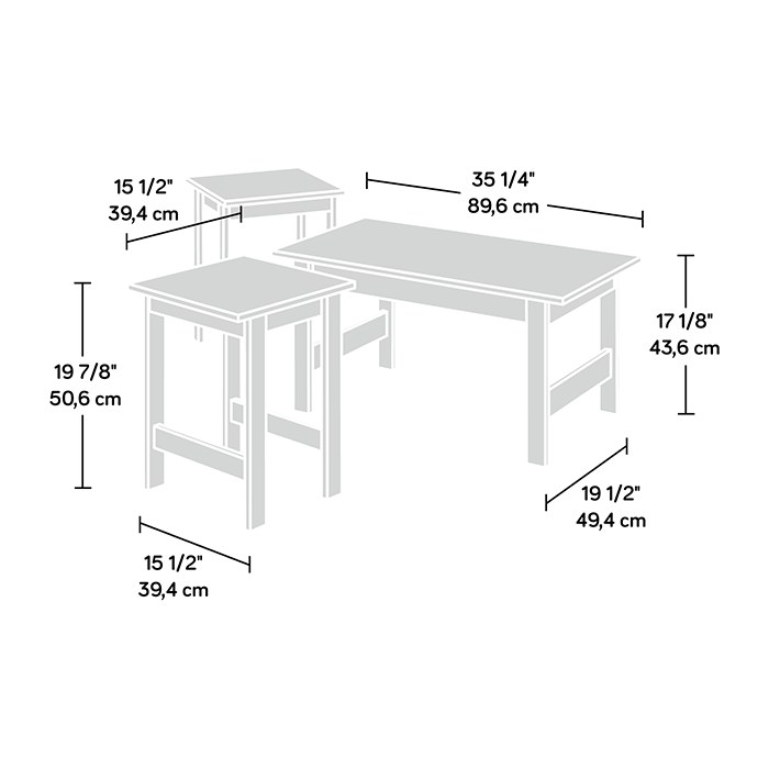 Sauder Beginnings 3-Piece Table Set - Cinnamon Cherry