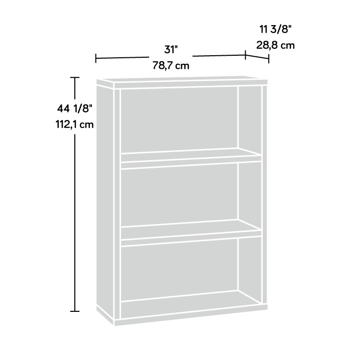 Sauder Select 3-Shelf Display Bookcase - Raven Oak