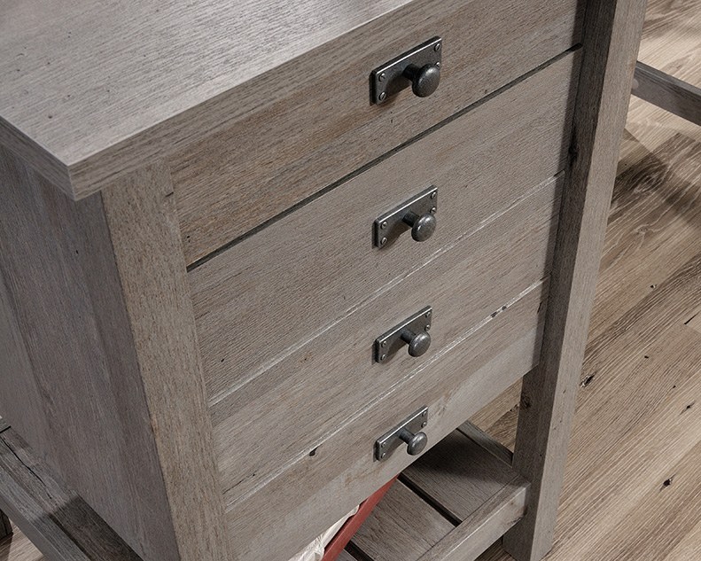 Sauder Cottage Road Coastal Single Pedestal Desk with Storage - Mystic Oak