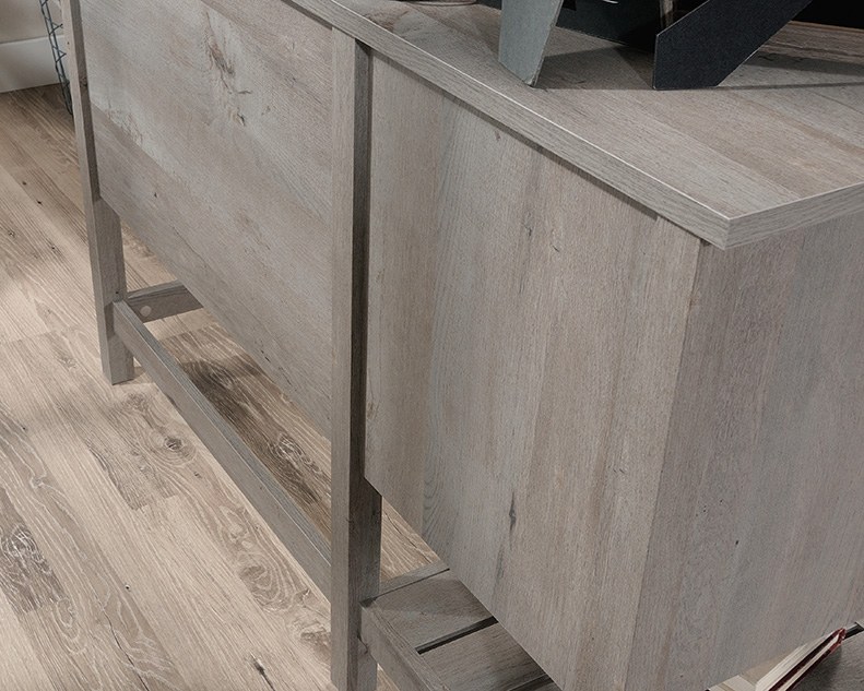 Sauder Cottage Road Coastal Single Pedestal Desk with Storage - Mystic Oak