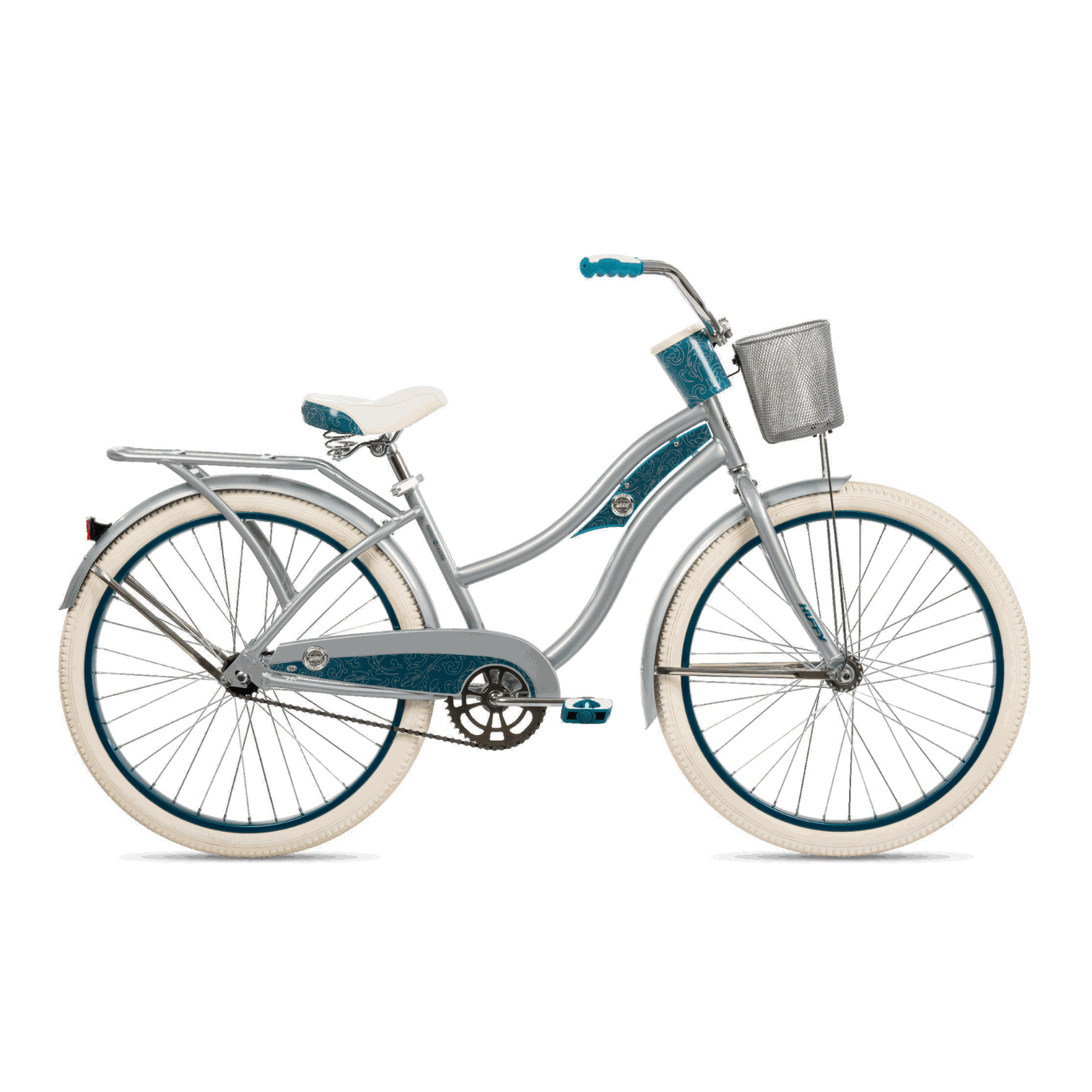Huffy Deluxe Beach Cruiser, 26-Inch, Silver