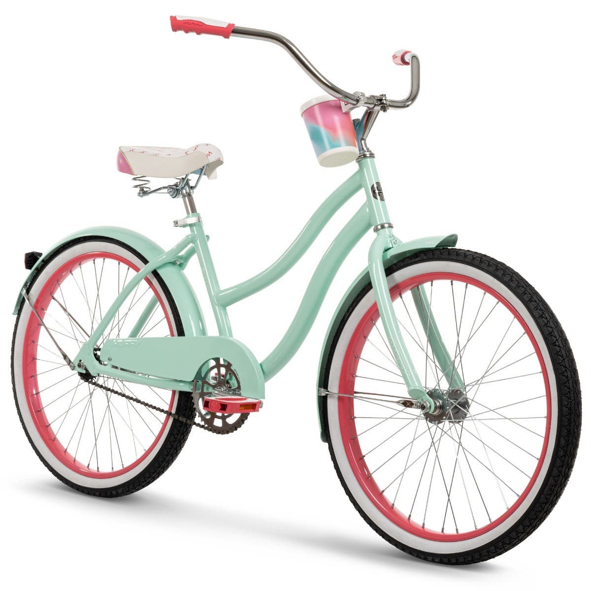 Huffy Good Vibrations Girls' Beach Cruiser, 24-Inch, Pastel Green
