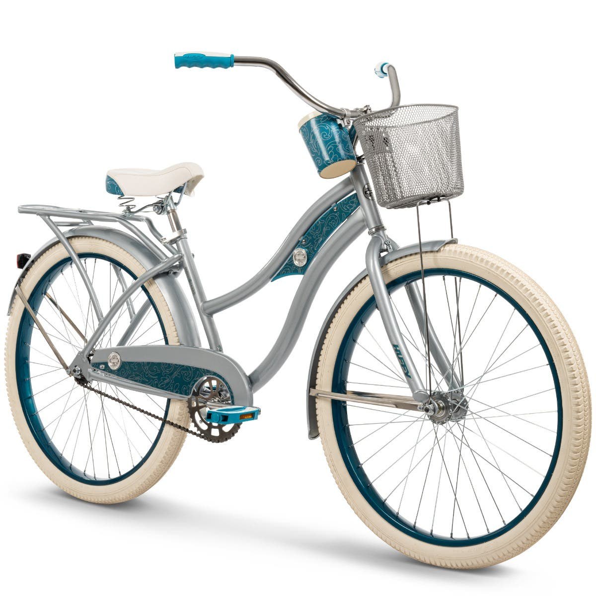 Huffy Deluxe Beach Cruiser, 26-Inch, Silver