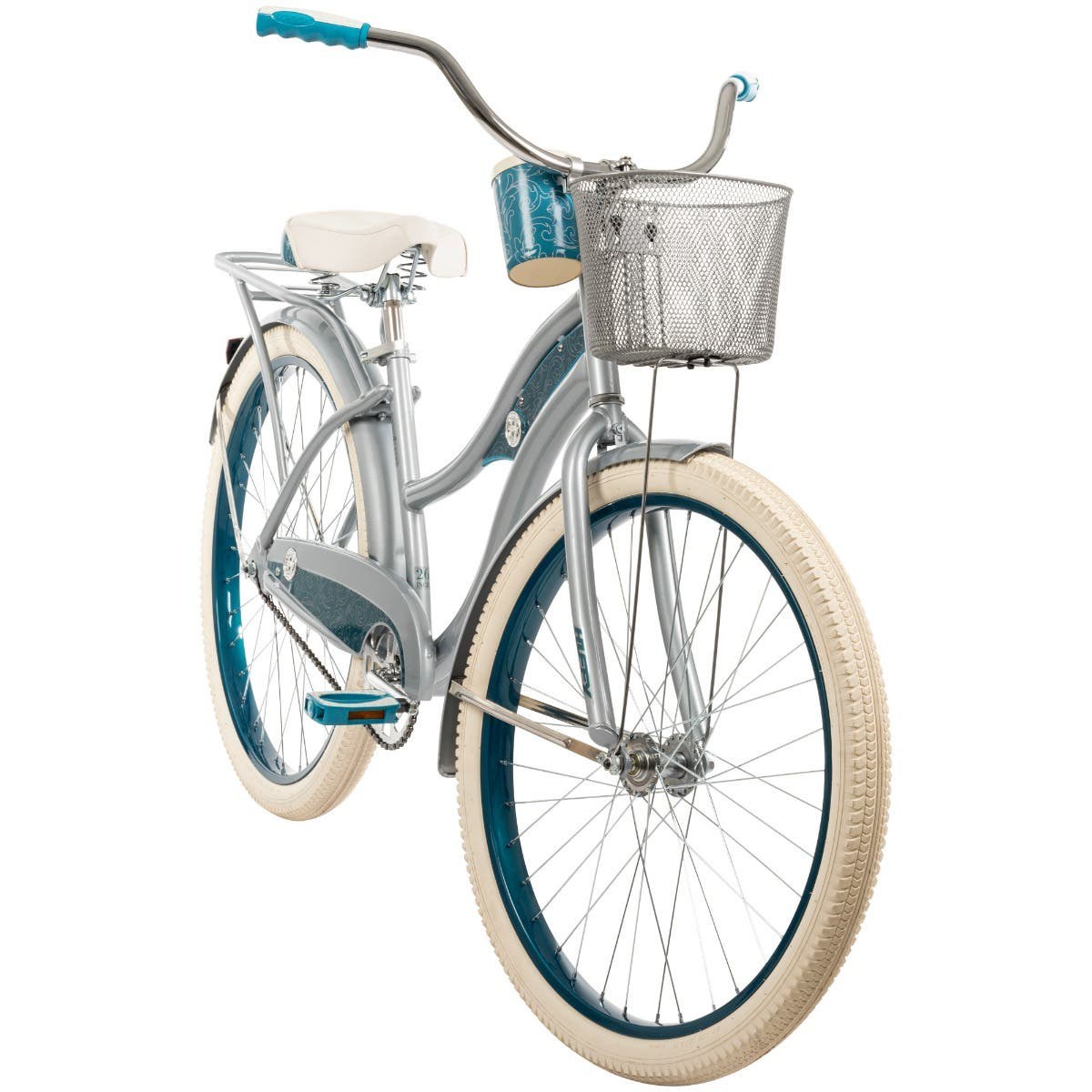 Huffy Deluxe Beach Cruiser, 26-Inch, Silver