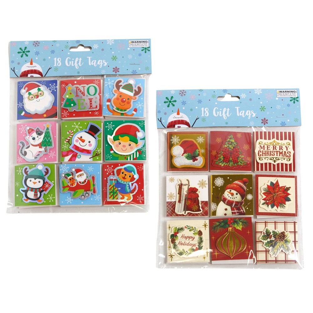 Christmas Pop-Out Gift Tags - 18 Count