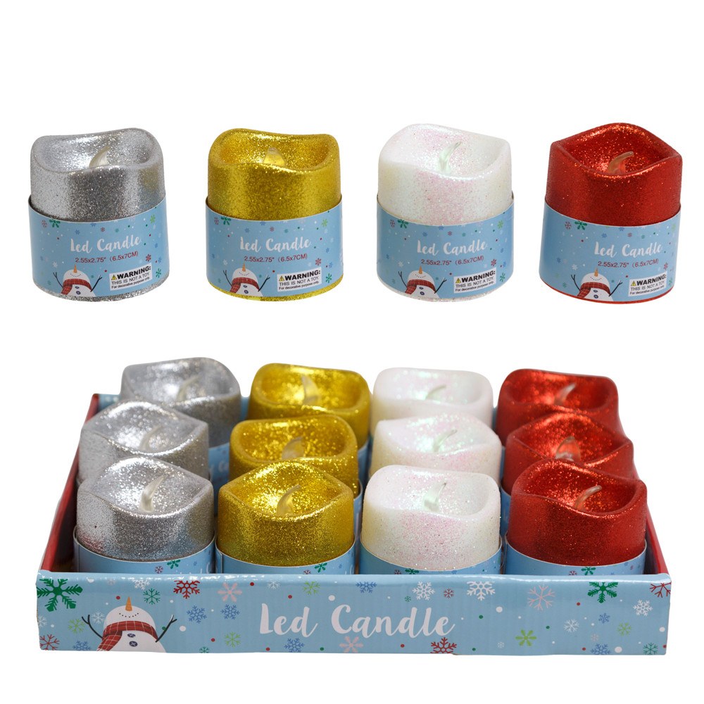 Glitter LED Pillar Candle